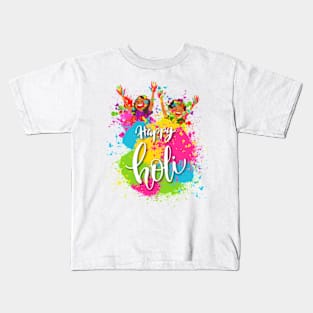 Happy Holi Blue 2024, Festival Hindu Of Spring, Indian Spring, Color India Hindu Kids T-Shirt